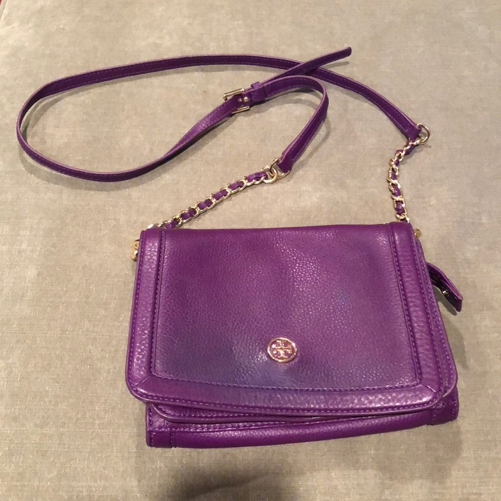 Purple, TORY BURCH crossbody, with chain strap 🔥